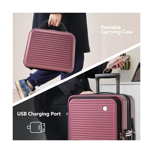 Carry-on Luggage 20 Inch Front Open Luggage Lightweight Suitcase with Front P... - Picture 8 of 8