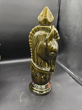 1960's Old Crow Dark Green KNIGHT Horse Chessman Bourbon Decanter Empty DC5