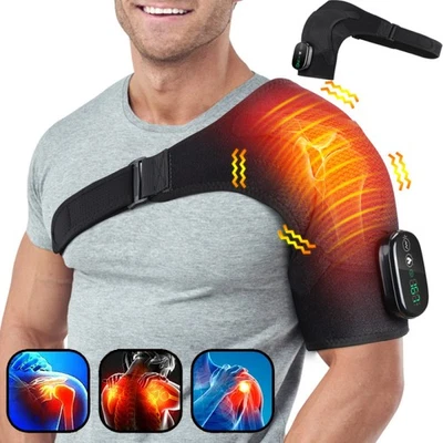HAILICARE Electric Heated Vibration Shoulder Massager Wrap Rotator Cuff Brace Pain Relief