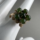 Vintage 14k Gold Mod Cocktail Ring Jade Beads Modernist SZ 6     q3z — photo 2