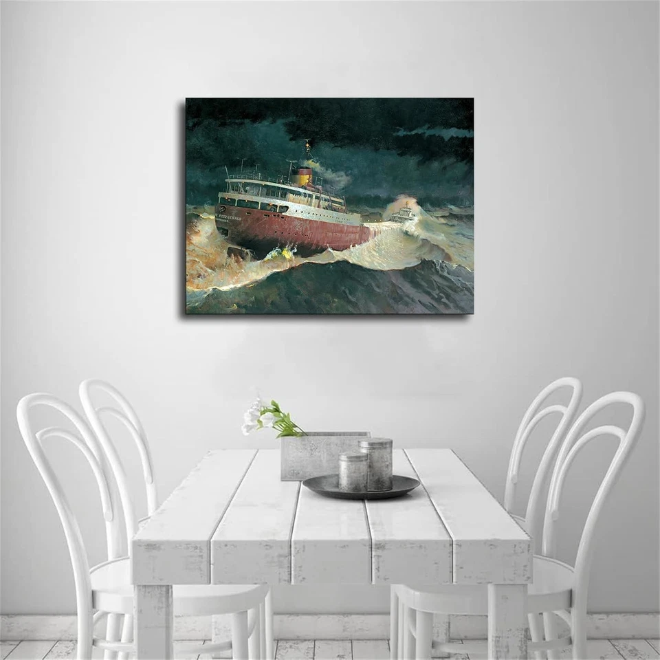 Edmund Fitzgerald Wall Art Poster Gifts Bedroom Prints Home Decor Canvas - Image 3 of 4