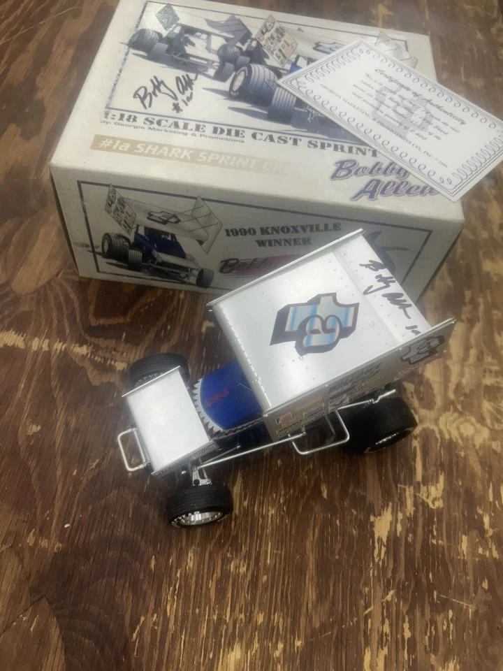 GMP 1990 1a Bobby Allen Shark Sprint Car 1:18 Die Cast Knoxville Autographed - Image 2 of 2