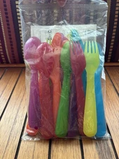 IKEA Kalas Plastic Rainbow Cutlery 18 Pieces-6 Colors New In Bag Sealed