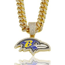 Gem Chain Necklace NFL Football AFC/NFC Select Your Team Baltimore Ravens