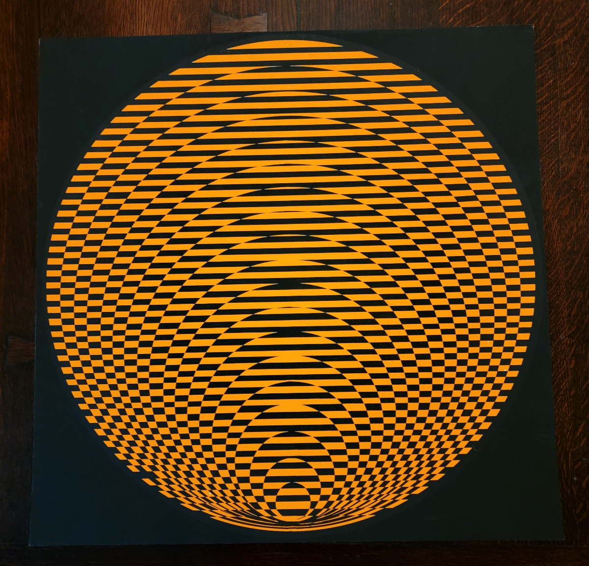 Vintage Op-Art Psychedelic Blacklight Poster Victor Vasarely ? 60s
