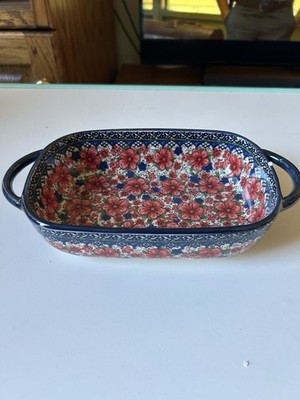 Beautiful Floral Small Dish With Handles