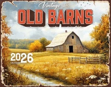 2026 Vintage Old Barns Wall Calendar 16-Month X-Large Size 14x22 | FREE SHIPPING