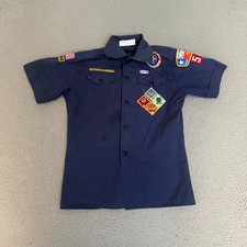 Boy Scouts of America Uniform Shirt Youth Size Medium Blue STAINS