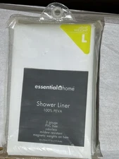 Essential Home Ecru/White 100% PEVA 5 Gauge Medium Weight Shower Liner