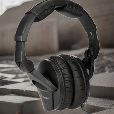 Ik Multimedia Black On-Ear Headphones with a Double Earpiece Design