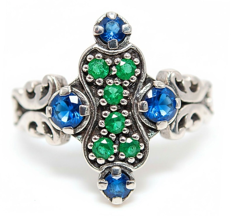 Heat Treated Kyanite 925 Solid Sterling Silver Filigree Ring Sz 8 PC12-3