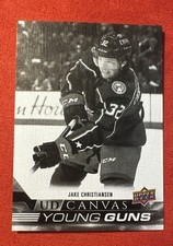 2022-23 Upper Deck Ud Canvas Young Guns Jake Christiansen Black & White RC