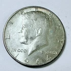 1964 Kennedy Half Dollar • 90% Silver • Circulated Coin - Free Shipping #8213