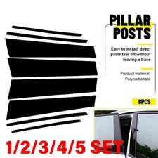 Door Window Pillar Posts Sticker Glossy Black For 2013-2018 Toyota RAV4 1-5SET