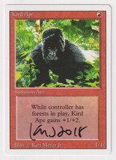 Signed Kird Ape HP Revised Edition Artist Ken Meyer, Jr. 1994 MTG Magic Vintage!