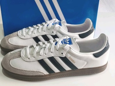 ADIDAS *SAMBA* (B75806) WEISS SCHWARZ HERREN LEDER SNEAKER UK 10 EU 44 2/3