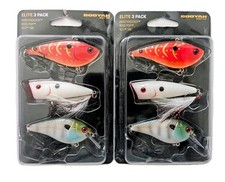 (Set of 2) Booyah Elite 3 Pack Hardbait Fishing Lure Kits 6 Lures In Set New 
