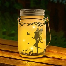 Solar Fairy Lantern Outdoor, Garden Ornaments Waterproof Hanging Frosted Glass S