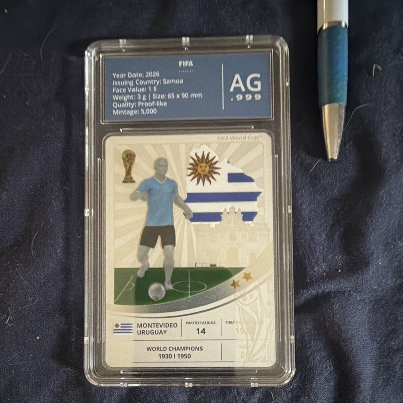 FIFA 2026 SAMOA  Silver Trading Card Montevideo, Uruguay