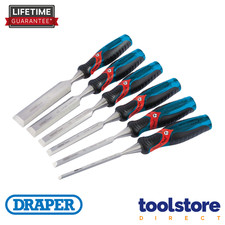 Draper 70419 Soft Grip 'Pound Thru' Bevel Edge Wood Chisel Set, 140mm (6 Piece)