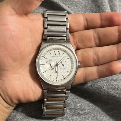 Armani Exchange AX2016 Chronograph Men's Silver Stainless Steel Watch White Dial