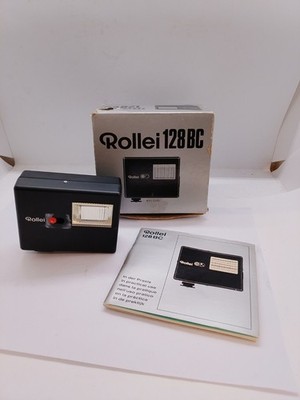 Rollei 128BC Blitz Blitzgerät Universal Mittenkontakt schwarz Vintage OVP (70)