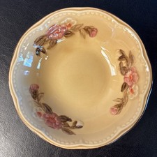 Roseta vintage de cuencos de frutas/postres franciscanos marca "flying F" y "79" EE. UU.