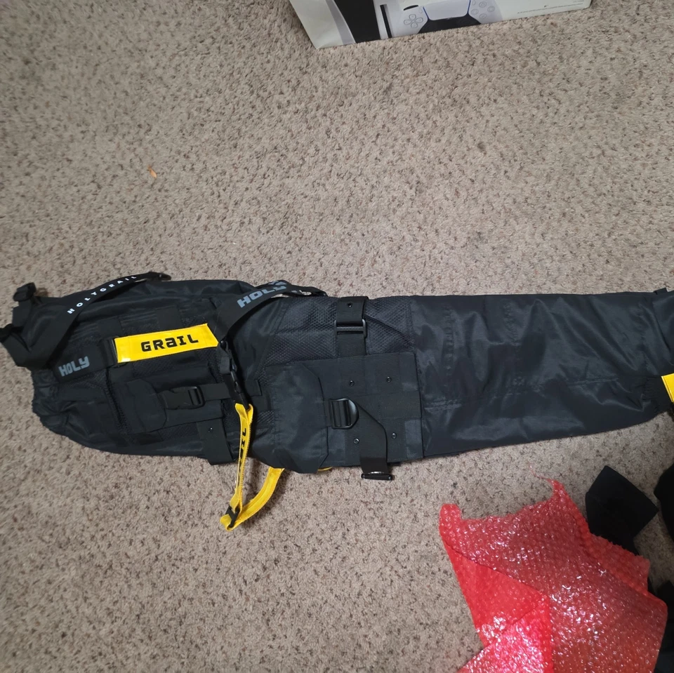 Men's Black/Yellow Streetwear Techwear Heavy Cargo Trouser Pants HGB.L.P04V2/YLW - Image 3 of 4