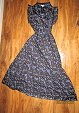 DEA KUDIBAL Rayadea Dress XL Cotton Blue Print Frilled Midi