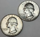 1958 P, D Washington Quarters, 90% Silver, Perfect For Coin Albums- Q-58BK
