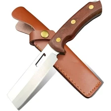 Fixed Blade Survival Knife with Sheath – D2 Steel, Full Tang, Wood Handle