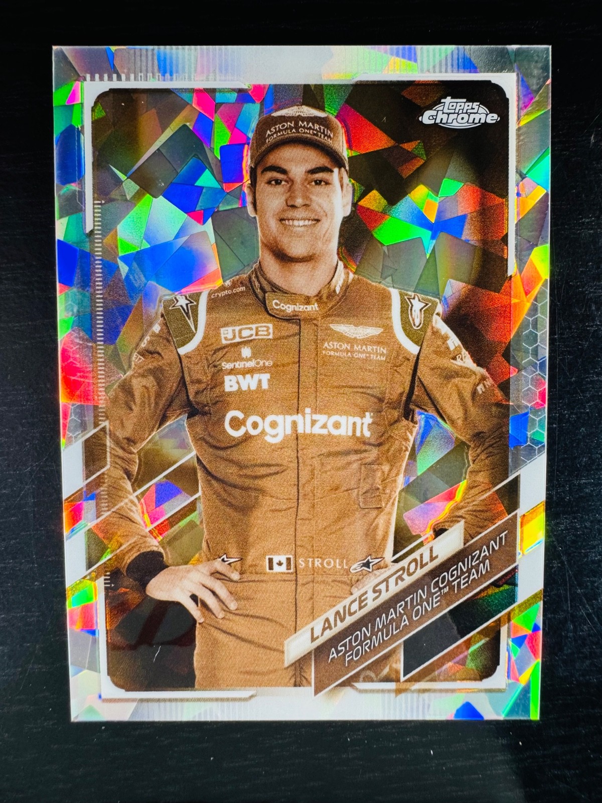 2021 Lance Stroll Sepia Sapphire 90/100 Topps Chrome #8 F1 Formula 1