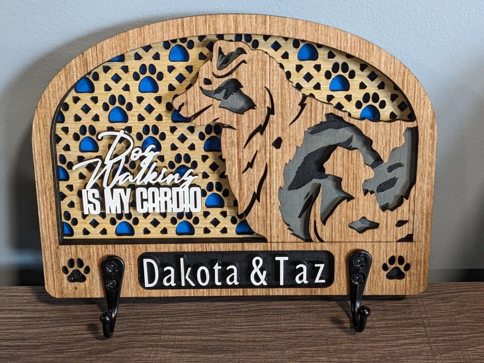 Adorable Dog Leash Holder Custom Pick Your Breed Hooks Hanger Pet Decor - Image 3 of 4