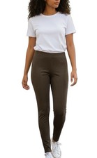 Andrew Marc Brown Faux Suede Skinny Trouser Pant Size M Women Fall Casual Work