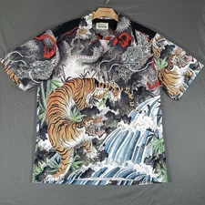 Wacko Maria Guilty Parties Button Up Shirt Men's XL Loud Graphic Print Tiger