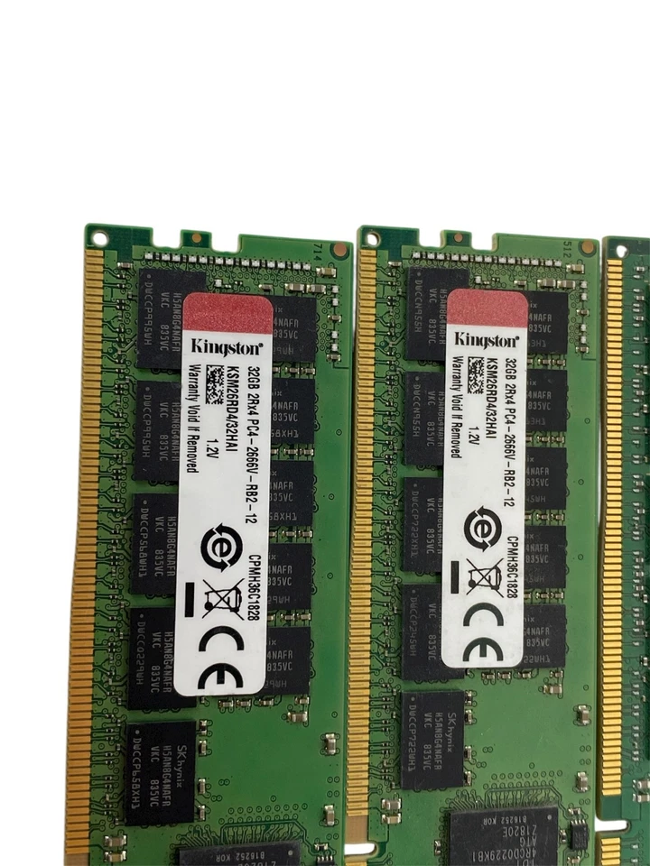 Mixed Lot Kingston and SK Hynix 32GB 2Rx4 PC4-2666V DDR4 Server RAM lot of 4 - Image 2 of 4