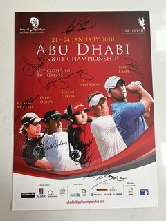 Abu Dhabi Golf Championship 2010 Bespoke Commemorative Poster Signed