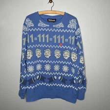Thinkgeek Bethesda Fallout Yellow & Blue Holiday Snow Fleece 111s Size Medium