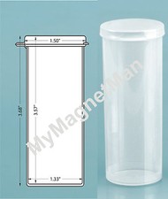 Plastic Craft Storage Vial w/ Hinged Lid 2.5 Ounce Translucent Clear 10 pack 