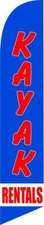 KAYAK RENTALS SWOOPER FEATHER FLAG BANNER SIGN 7326