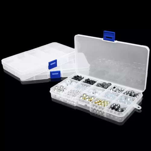 6 Pack Clear Jewelry Box Plastic Bead Storage Craft Container Earrings Organizer - Picture 4 of 8