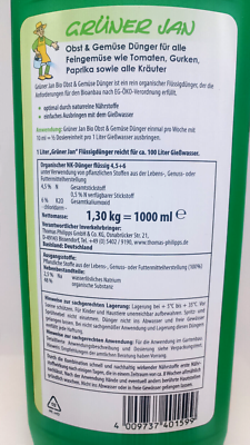 Gemsednger 2x 1 L Obst Tomaten Gurken Paprika Grner Jan Flssigdnger  NEU | eBay.de