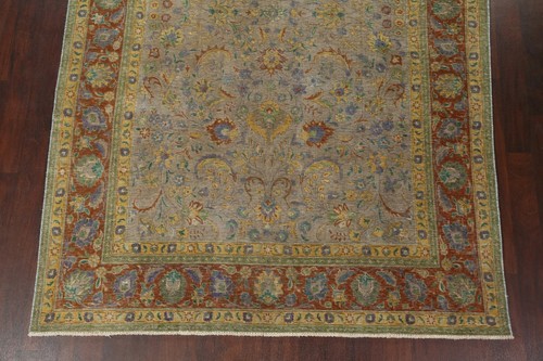 Antique Floral Overdyed Traditional Area Rug Low Pile Oriental Hand-knotted 7x11 - Picture 4 of 12