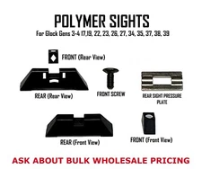 For Glock Polymer Front Rear Sights Gen 3 & 4 - 17 19 22 23 26 27 34 35 37 38 39