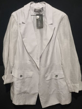 Ulla Popken White Jacket See Through Sleeves | Size 20 Bnwt | Rrp Eur 169.99