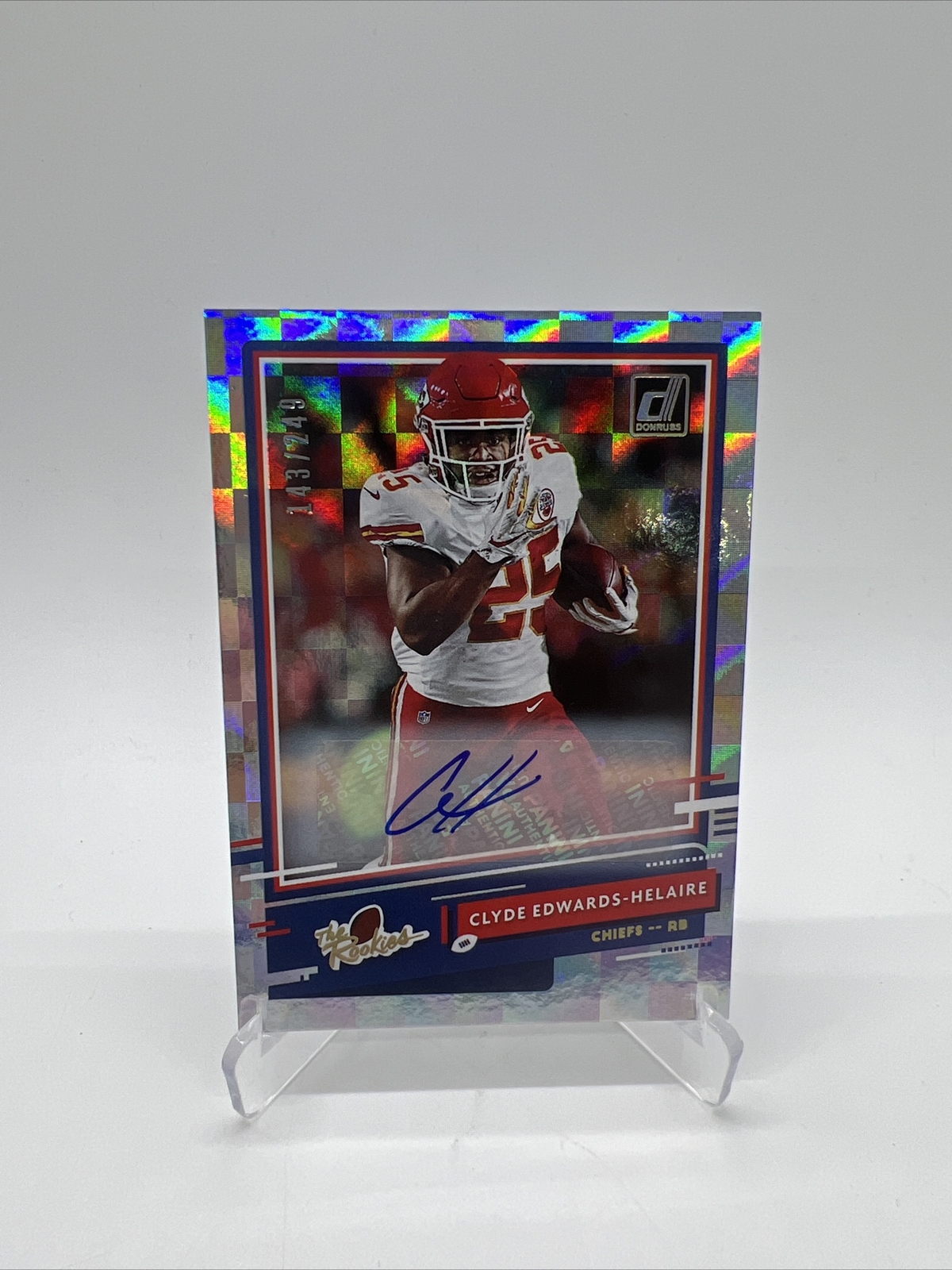 Clyde Edwards Helaire Chiefs 2020 Donruss The Rookies 143/249 RC Auto