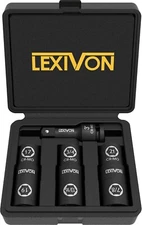 LEXIVON 1/2-Inch Impact Socket Set 6 Total Lug Nut.Innovative Flip Socket LX-111