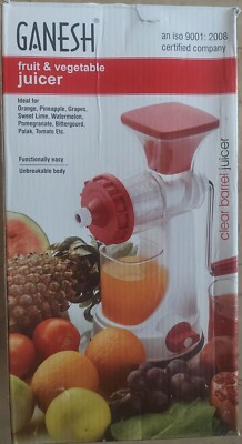 Ganesh Obst und Gemüse Stahlgriff Entsafter (rot) - BRANDNEU
