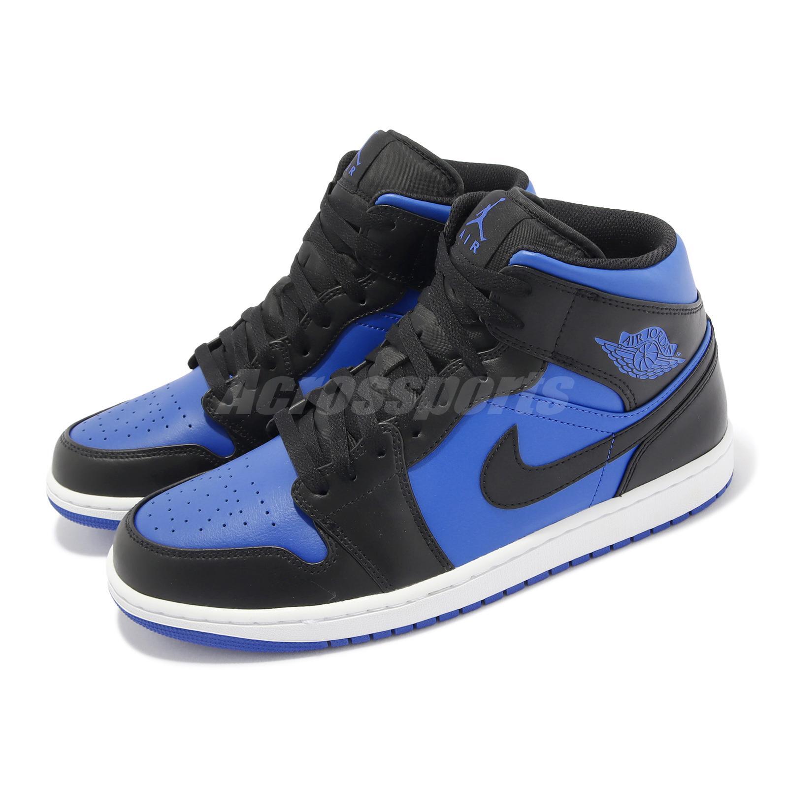 Nike Air Jordan 1 Mid AJ1 Black Royal Blue Мужские повседневные кроссовки DQ8426-042
