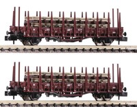 Fleischmann 825805 Skala N Set Zwei GüTerwagen Waren Rungenwagen Mit Ladung Dr